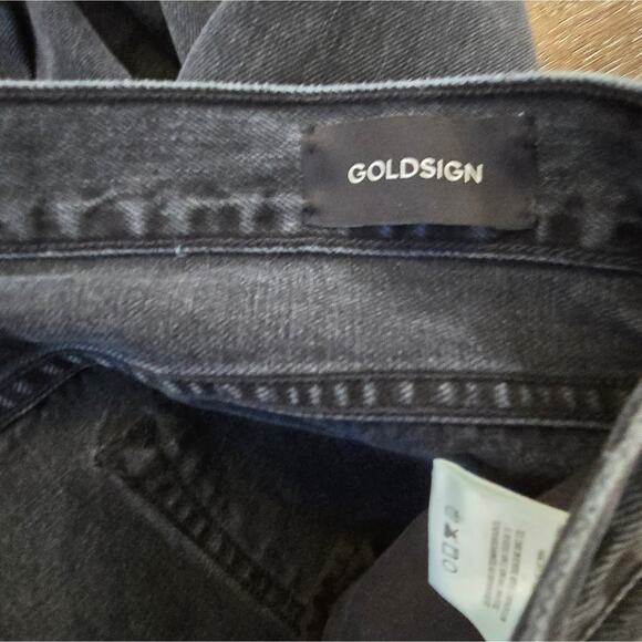 Goldsign Martin Ultra High Rise Denim Straight Leg Jeans Studio Black Sz 32‎ New - Picture 14 of 14